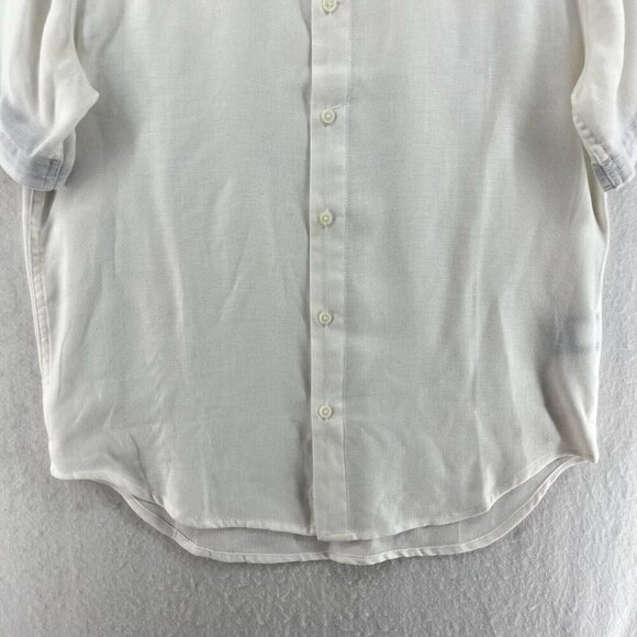 Fundamental Coast Los Angeles Shirt Mens M White Button Up Short Sleeves Woven - Picture 7 of 13
